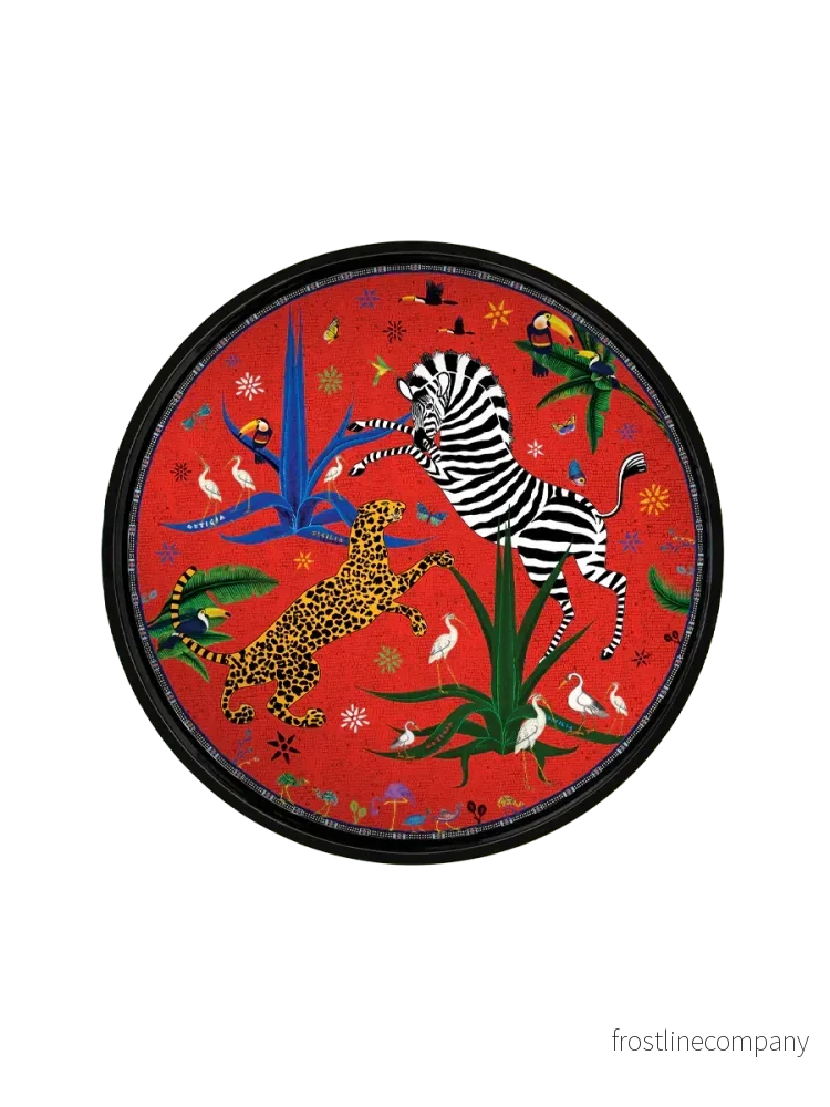 Ortigia Sicilia rund bricka Jungle red Ortigia Sicilia rund bricka Jungle red