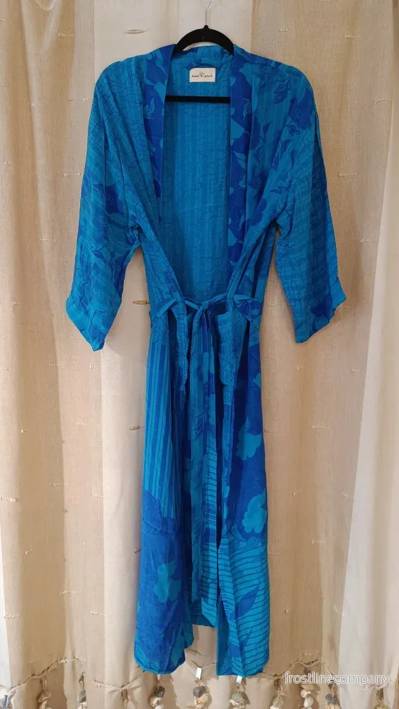 Lång kimono med fickor – vintage silke nr 1