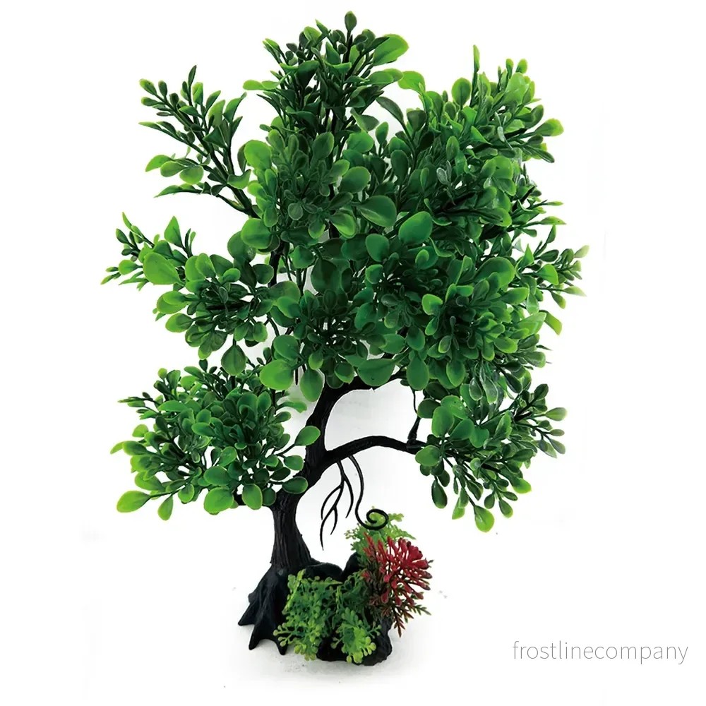 Ozami Plastväxt Bonsai 15x30cm – Grön akvariedekoration i trädform