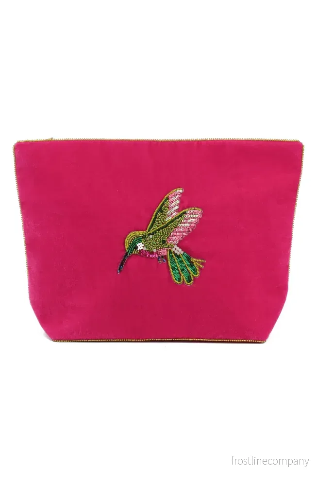 Broderad large sminkväska/necessär kolibri Broderad large sminkväska/necessär kolibri