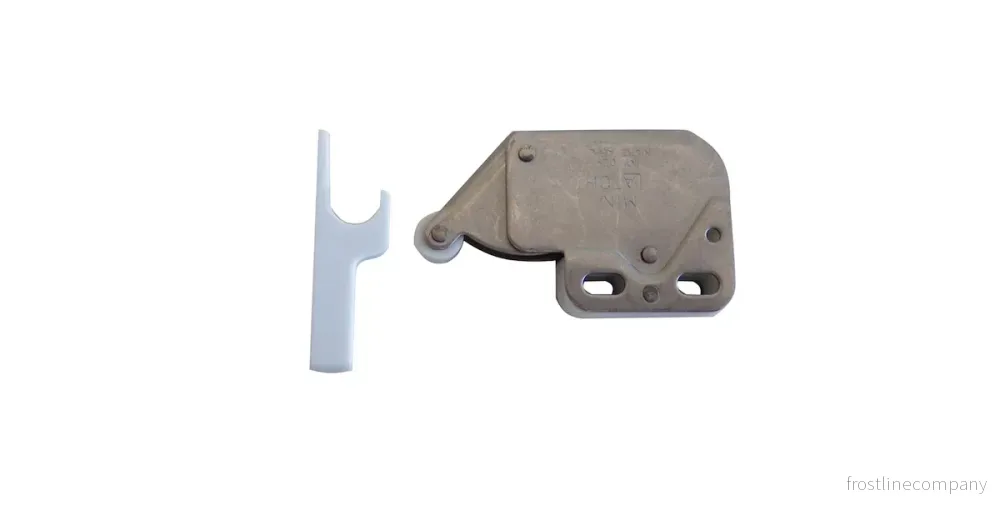 Tryckregel Mini Latch 188 förnicklat stål, vit plast Tryckregel Mini Latch 188 förnicklat stål, vit plast