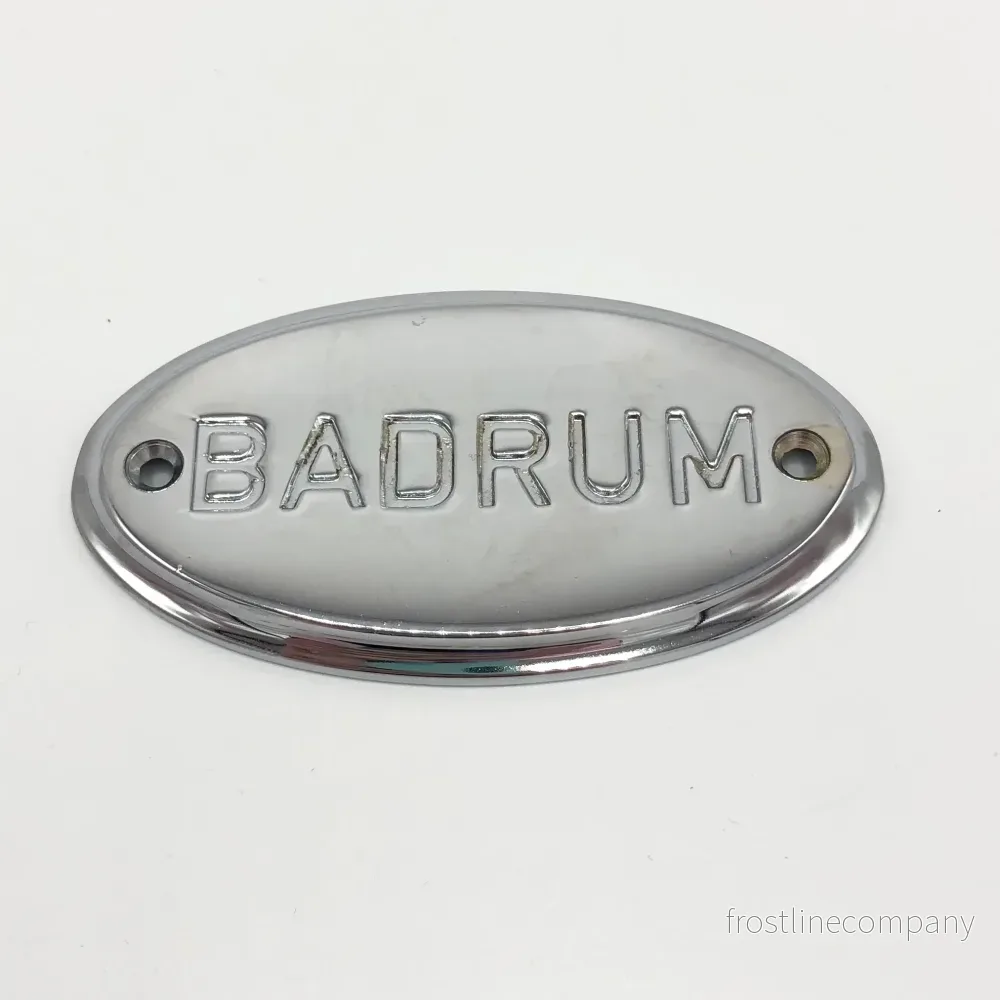 Skylt ”BADRUM” massiv mässing