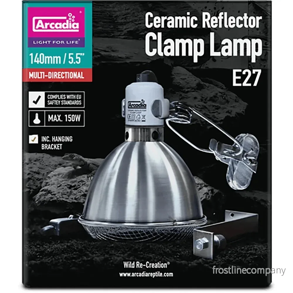 Arcadia Reptile Clamp Lamp 14cm – Aluminiumarmatur E27 Max.80W Arcadia Reptile Clamp Lamp 14cm – Aluminiumarmatur E27 Max.80W