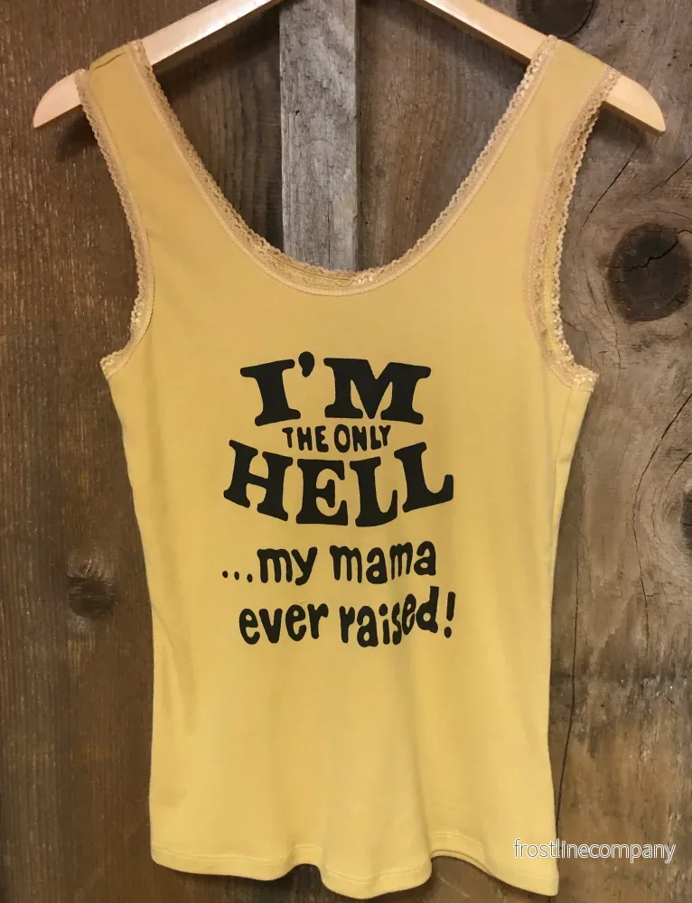 Linne gult med spets The Only Hell My Mama Ever Raised Linne gult med spets The Only Hell My Mama Ever Raised