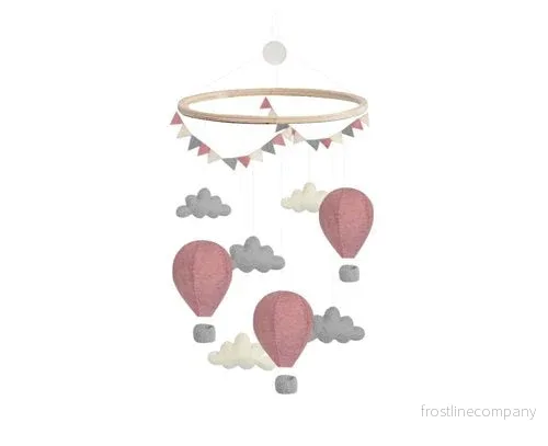 Handsydd mobil, Luftballonger med vimpel, Rosa - Bild 2