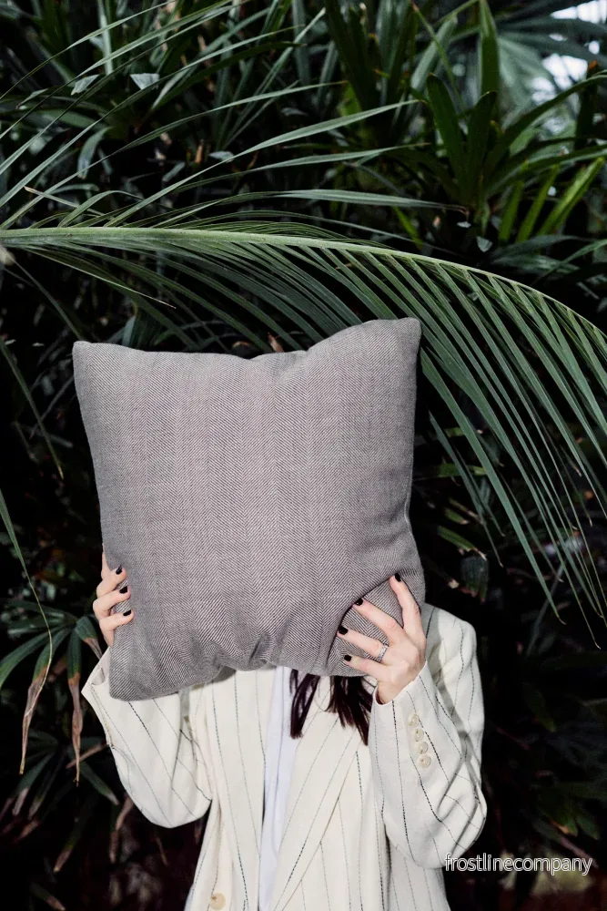 Cushion 19 / Outdoor+Indoor / Linen Look/ Herringbone / 50×50 cm Cushion 19 / Outdoor+Indoor / Linen Look/ Herringbone / 50×50 cm