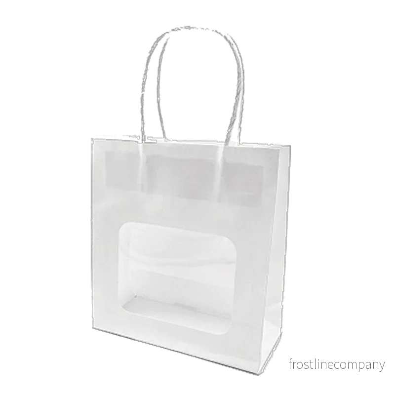 Papperspåse med fönster, vit, förpackning om 20 st., H 18,5 cm