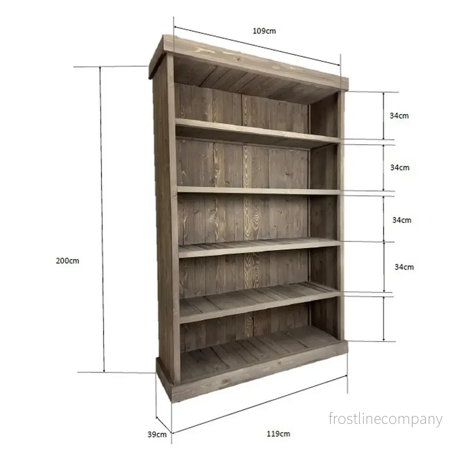 Graywood, hylla med 5 hyllplan. H200 cm - Bild 3