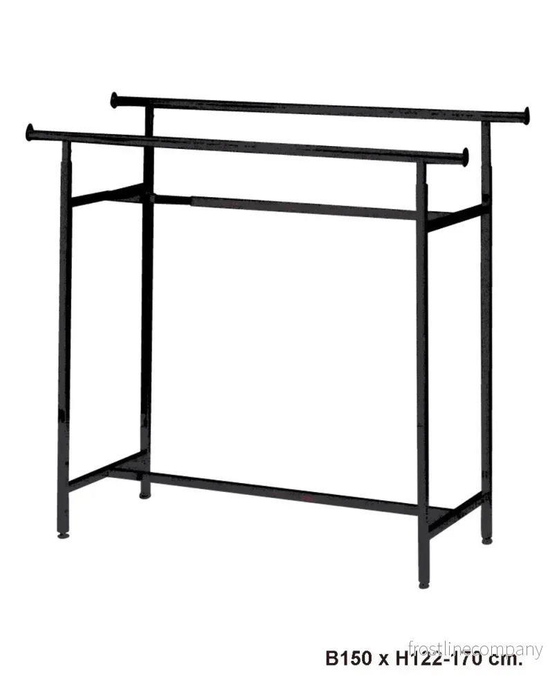 Tvilling-, dubbelställning, höjdjusterbar, svart, B150 x H122-170 cm - Bild 3
