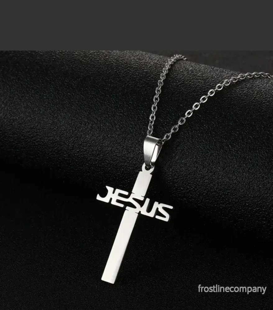 Kors halsband i stål