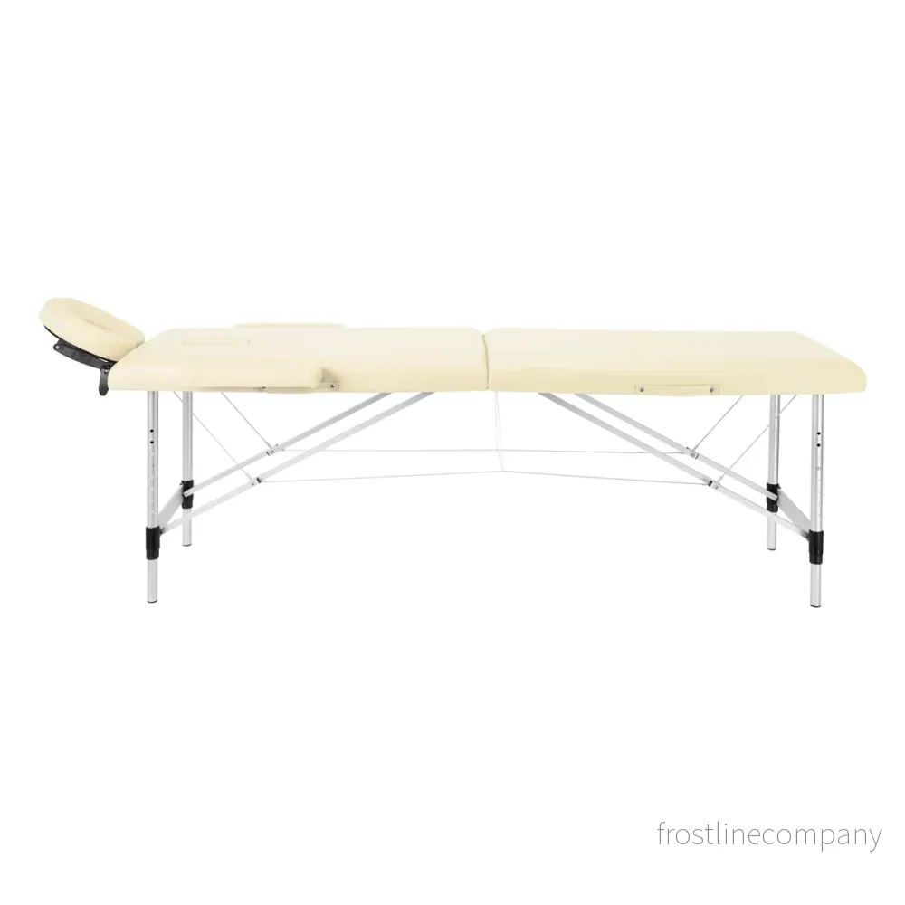 Massagebänk Hopfällbar Aluminium Balance 2 Zoner Crème - Bild 2
