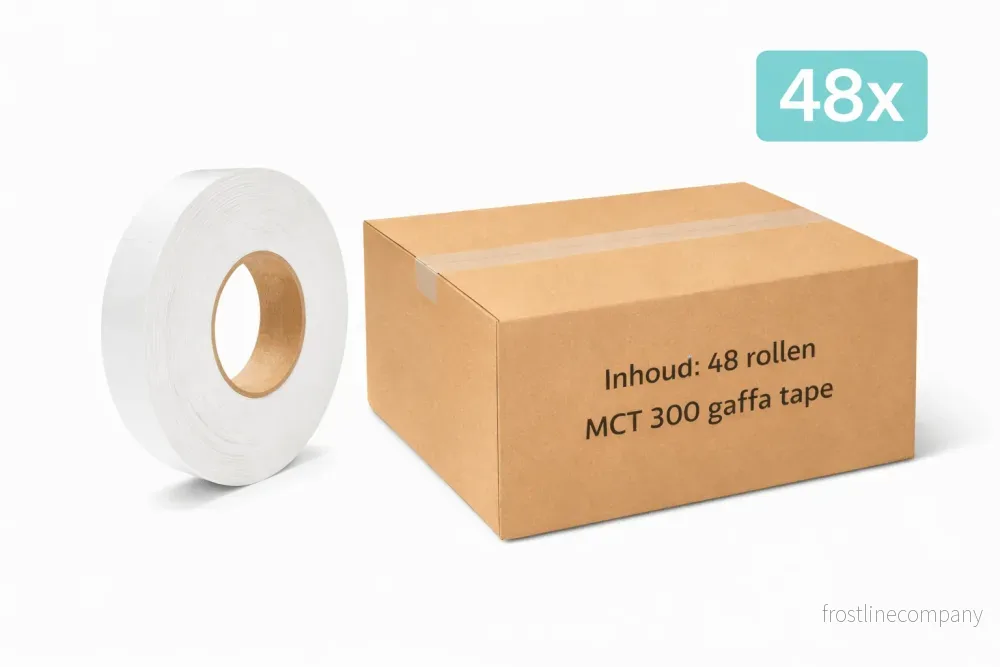 48x MegaTape MCT 300 · Gaffatejp · 19 mm · vit · rulle 50 m