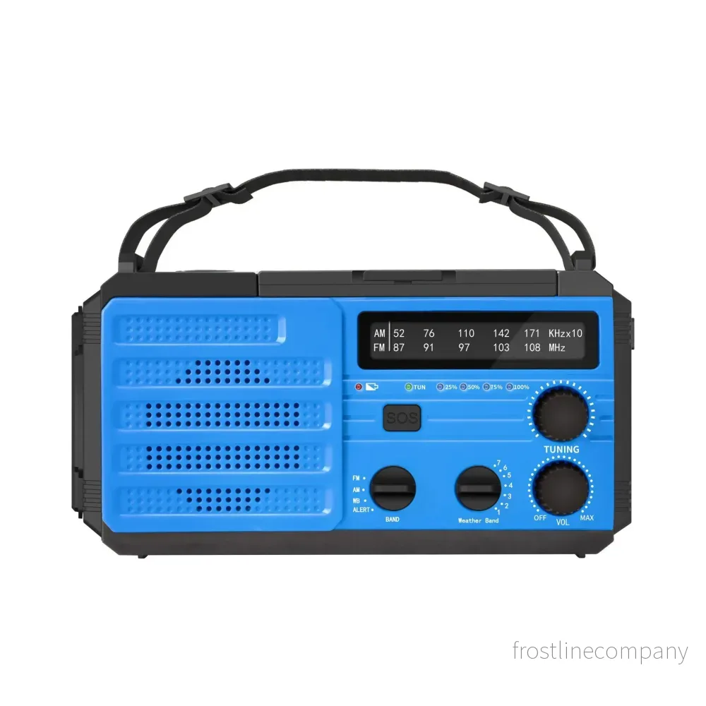 Nödradio Solar Vev 8000mAh - FM/AM/NOAA Radio Ficklampa SOS - Bild 3
