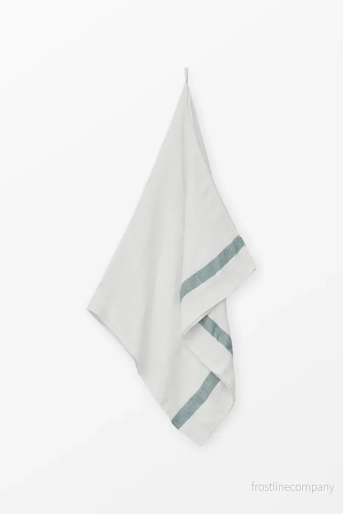 Linen waffle towel – Blue Stripe Linen waffle towel – Blue Stripe