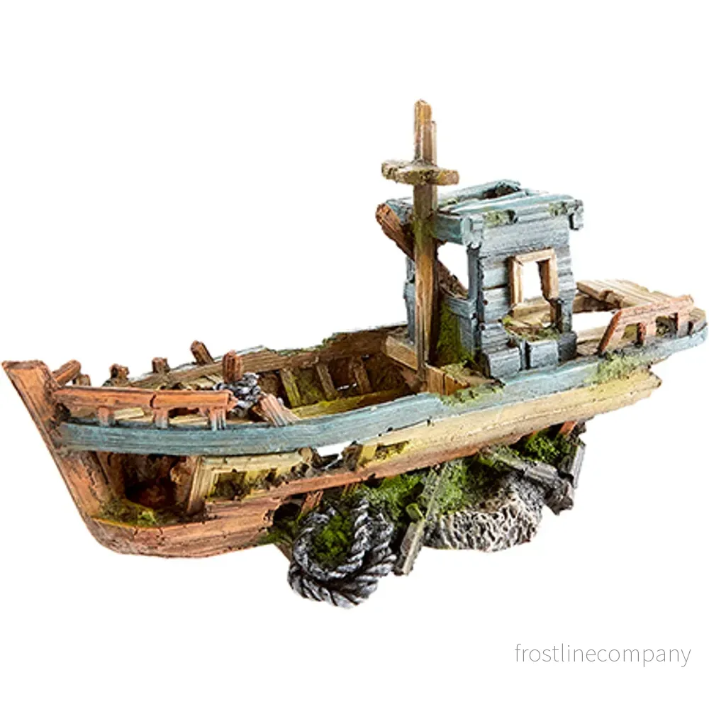 Classic Vrak Fiskebåt – Akvariedekoration 29,7x10,5x16,7cm