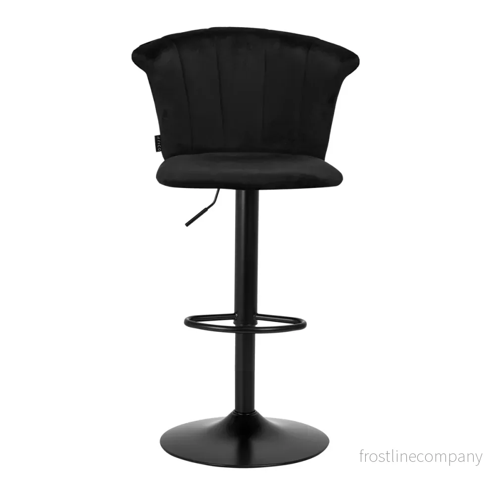 Barstol med ryggstöd 4Rico QS-B801 Sammet - Svart - Bild 3