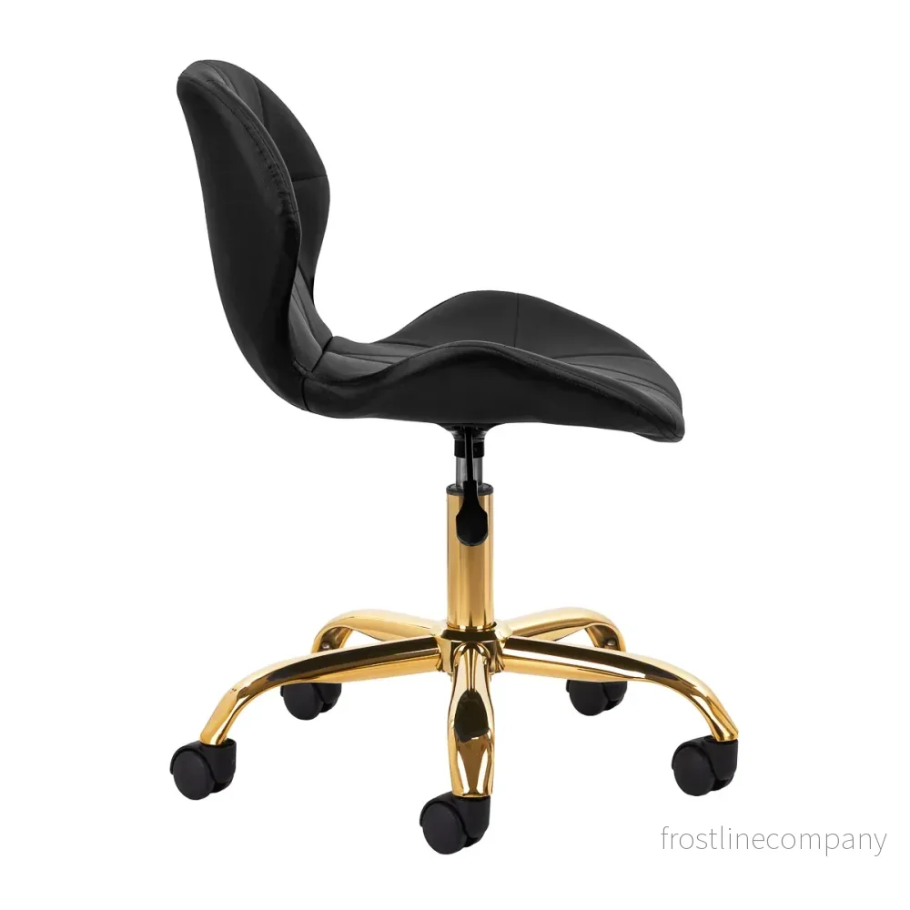 Taburett 4Rico QS-06 Guld/Svart - Justerbar med hjul - Bild 3