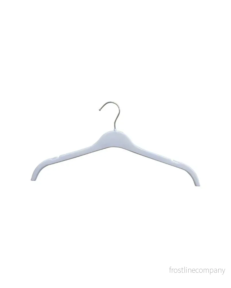 Plasthängare med krok utan stång, vit, 41 cm