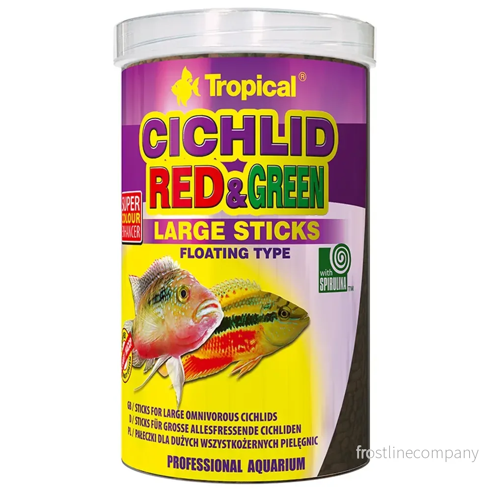 Tropical Cichlid Red & Green Large Sticks – flytande foder för stora ciklider
