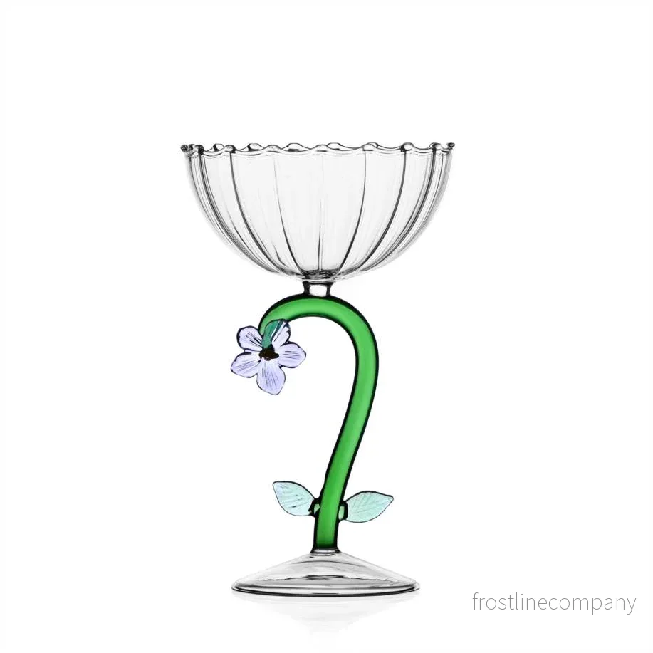 Champagneglas Coupe Botanica lila blomma Champagneglas Coupe Botanica lila blomma
