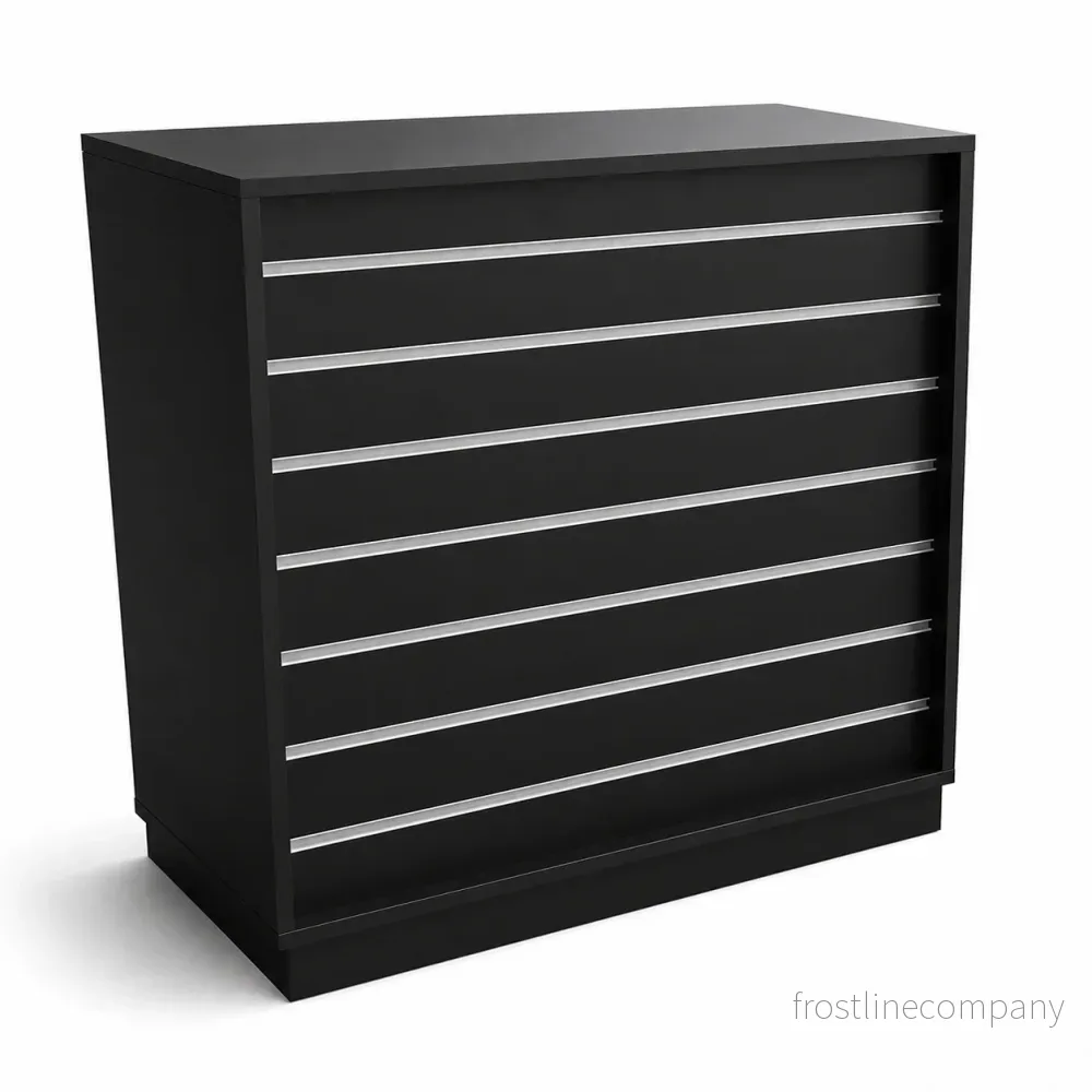 Frame-disk. Bred modul, svart. B110 – rillpanel front