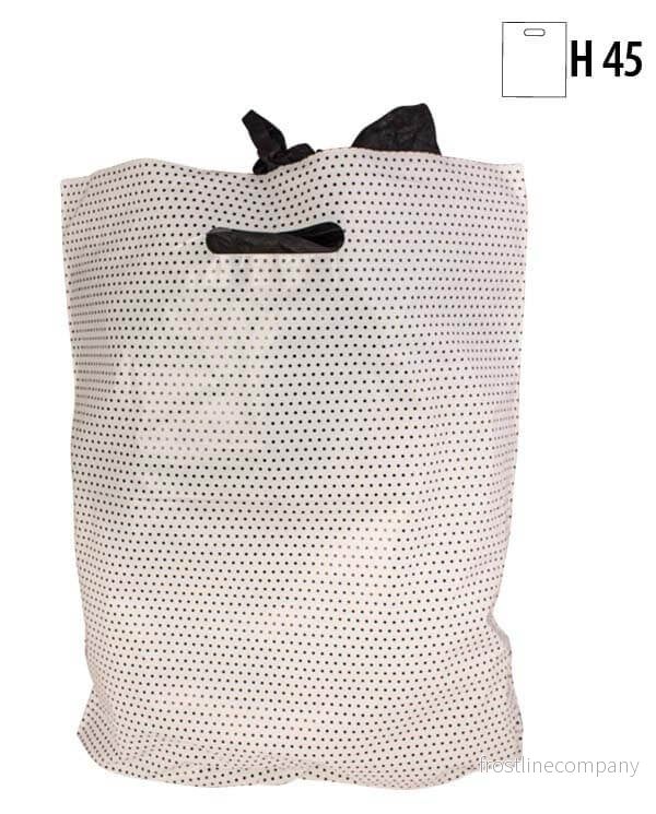 Plastpåse, mellan, vit med svarta prickar, H 45 cm - Bild 2