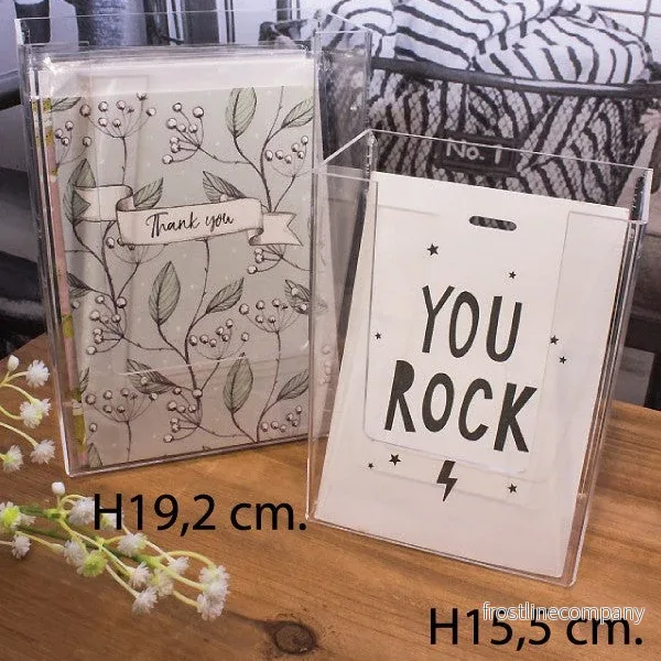 Kortställ - klar (H 19,2 cm.)