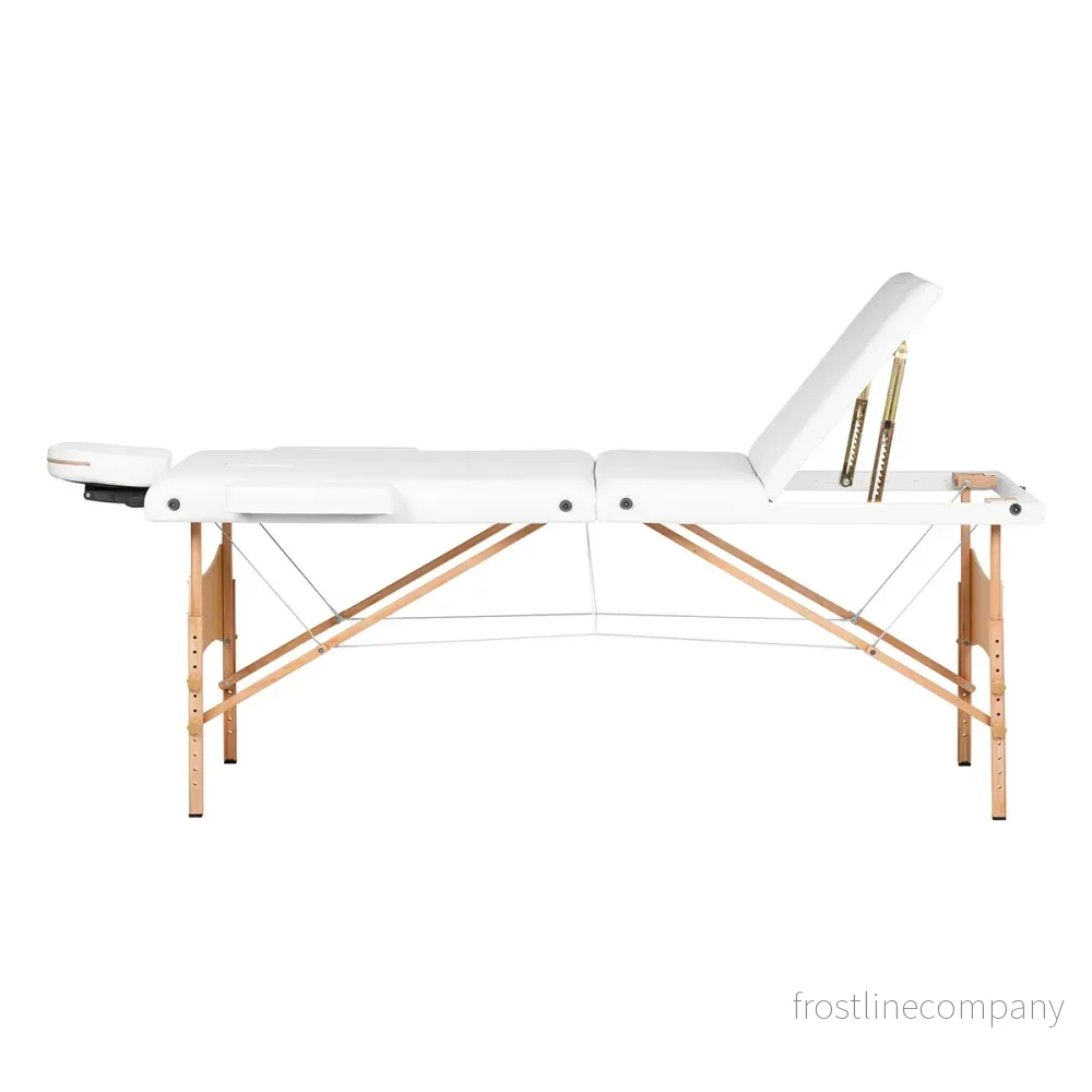 Massagebänk Hopfällbar Bokträ Balance Lux 3 Zoner Vit - Bild 3
