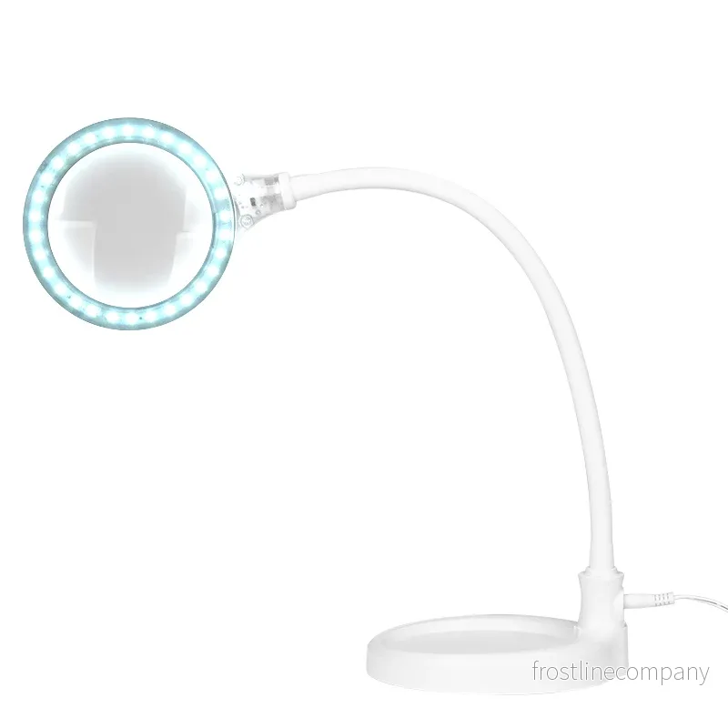 Förstoringslampa LED Elegante 2014-2R Vit 3D - På fot & bordsklämma - Bild 3