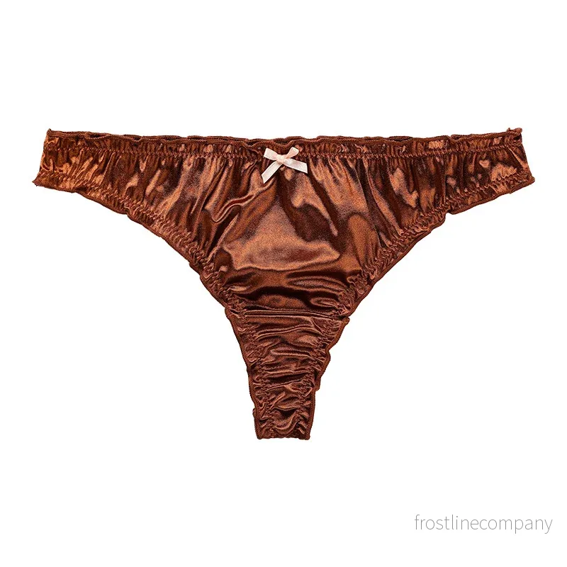 Trosor Dam Satin - Andningsbara T-String med Bomullsgren - S M L XL - 7 Färger - Bild 2