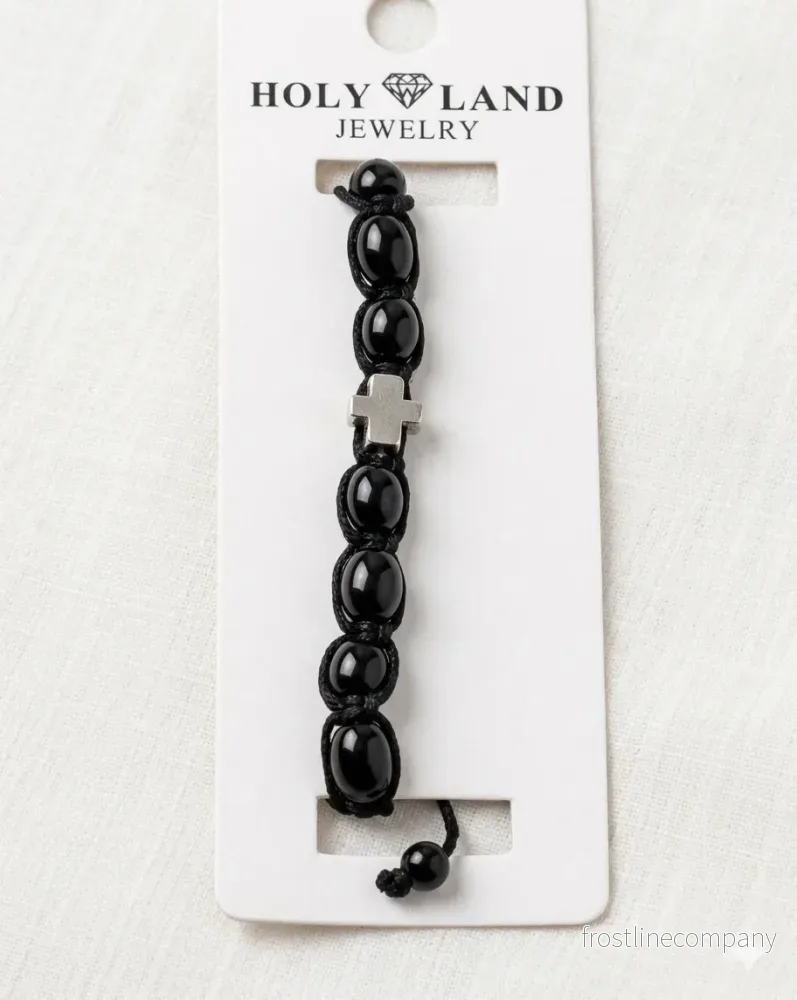 Svart kors armband