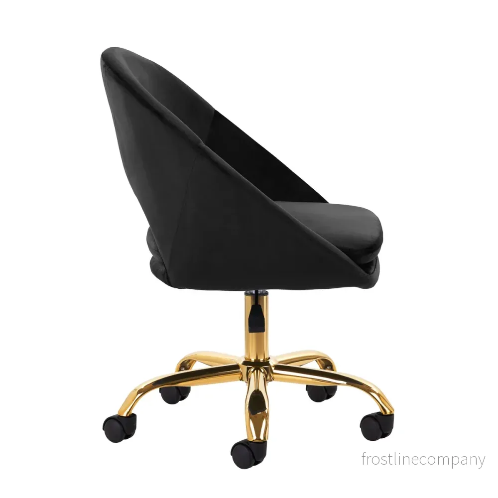 Taburett med hjul 4Rico QS-MF18G i sammet - Svart - Bild 3