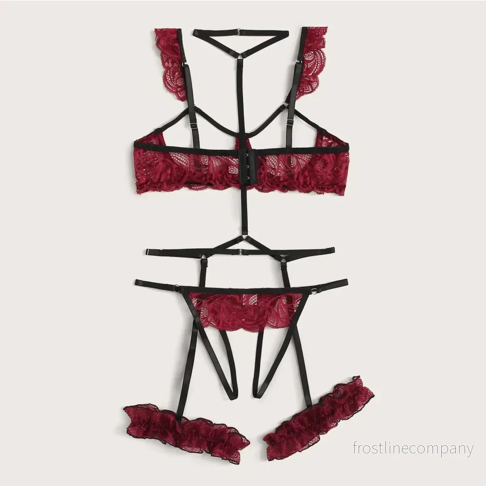 Valentina Spetsset 3-delar – BH, Trosa & Strumpebandshållare – Elegant Spets Valentina Spetsset 3-delar – BH, Trosa & Strumpebandshållare – Elegant Spets