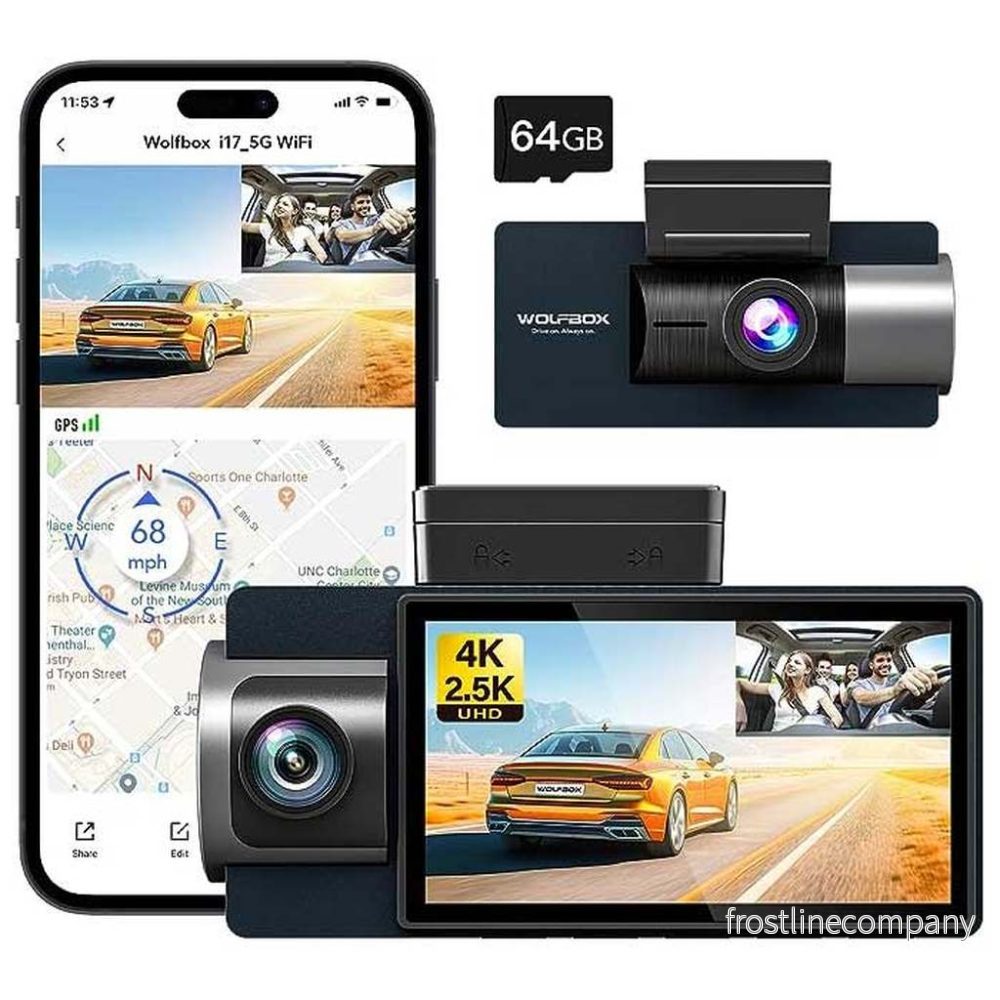 Wolfbox i17 3CH 4K Wifi GPS 64gb dashcam - Bild 2