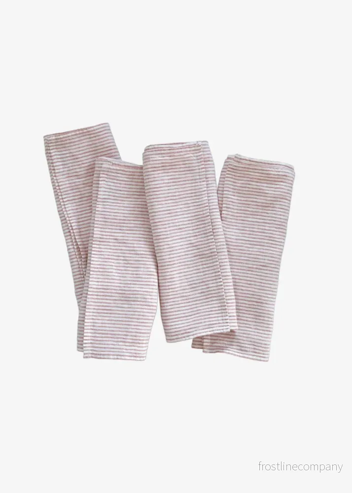 Linen napkin Bengal stripe Pink – Set of 4