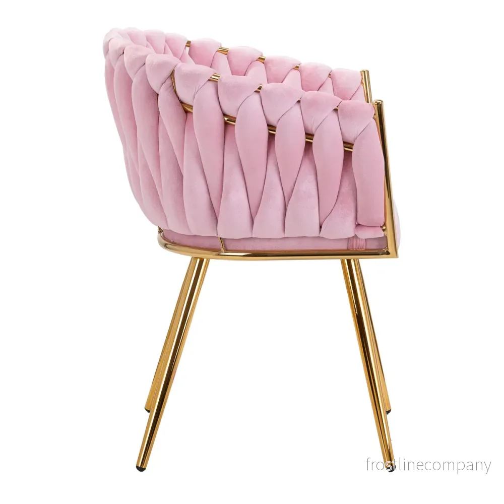 4Rico QS-GW06G Taburett i Sammet - Rosa - Bild 3