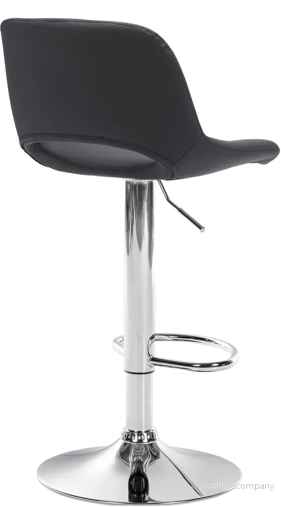 Set med 2 Barstolar med ryggstöd Konstläder Justerbar Vridbar 106 Svart - Bild 3