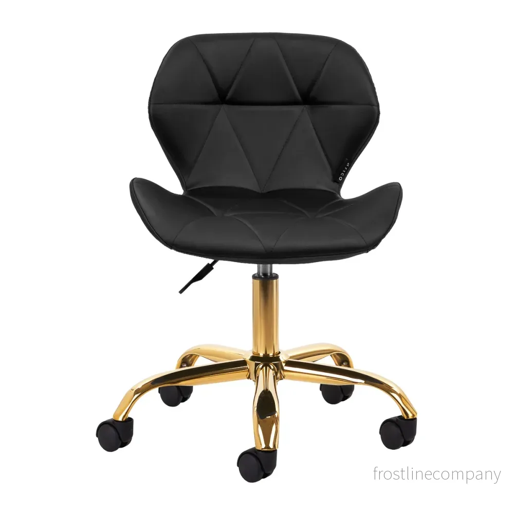 Taburett 4Rico QS-06 Guld/Svart - Justerbar med hjul - Bild 2