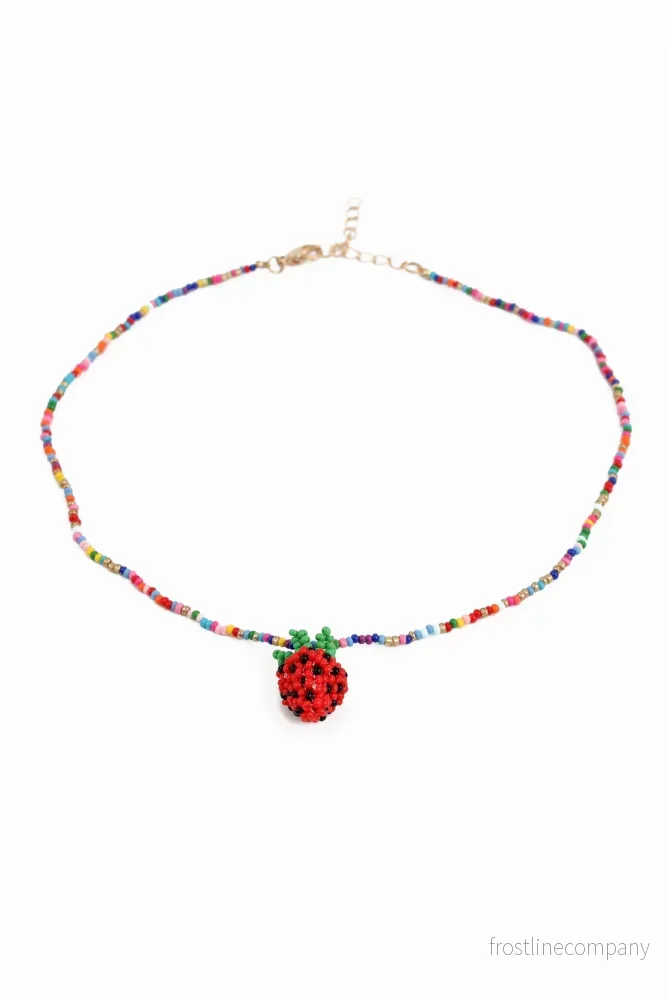 Halsband pärlor och jordgubbe - Bild 2