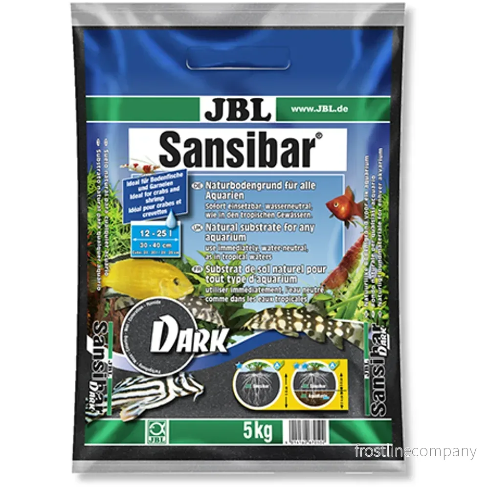 JBL Sansibar Dark – Mörkgrå, fin sand för akvarium (5–10kg)
