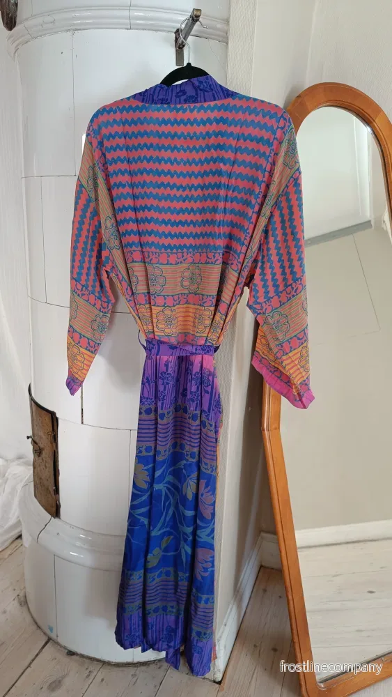 Lång kimono med fickor - vintage silke nr 7 - Bild 3