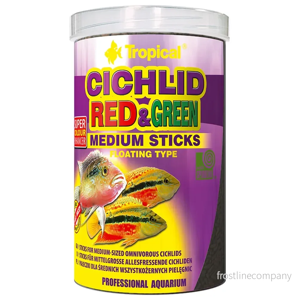 Tropical Cichlid Red & Green Medium Sticks – flytande foder för medelstora ciklider - Bild 2