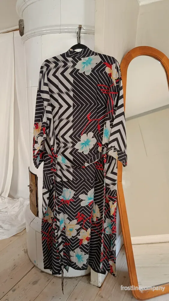 Lång kimono med fickor - vintage silke nr 15 - Bild 3