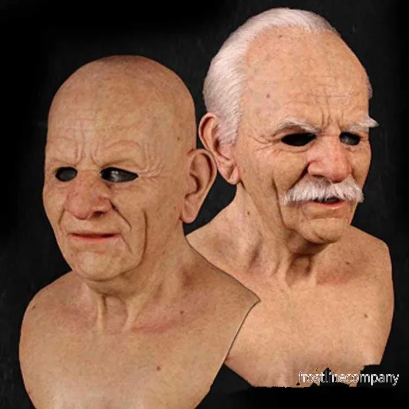 Mask Gammal Man - Latexmask - Gubbe Mask - Halloween Maskerad - 6 Stilar - Bild 3