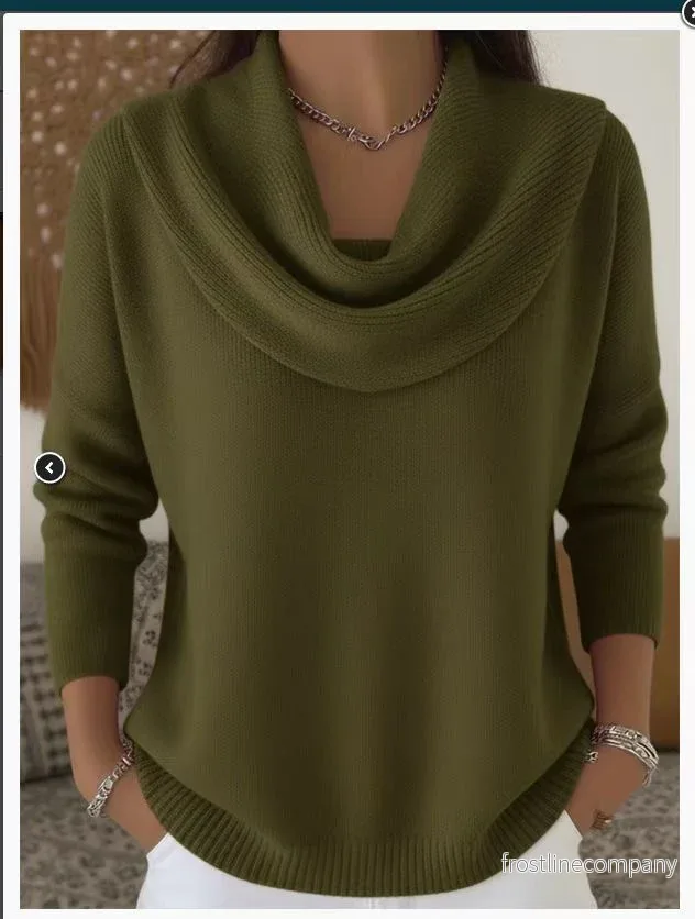 Polotröja Dam - Mjuk Cowl Neck Tröja - Bild 3