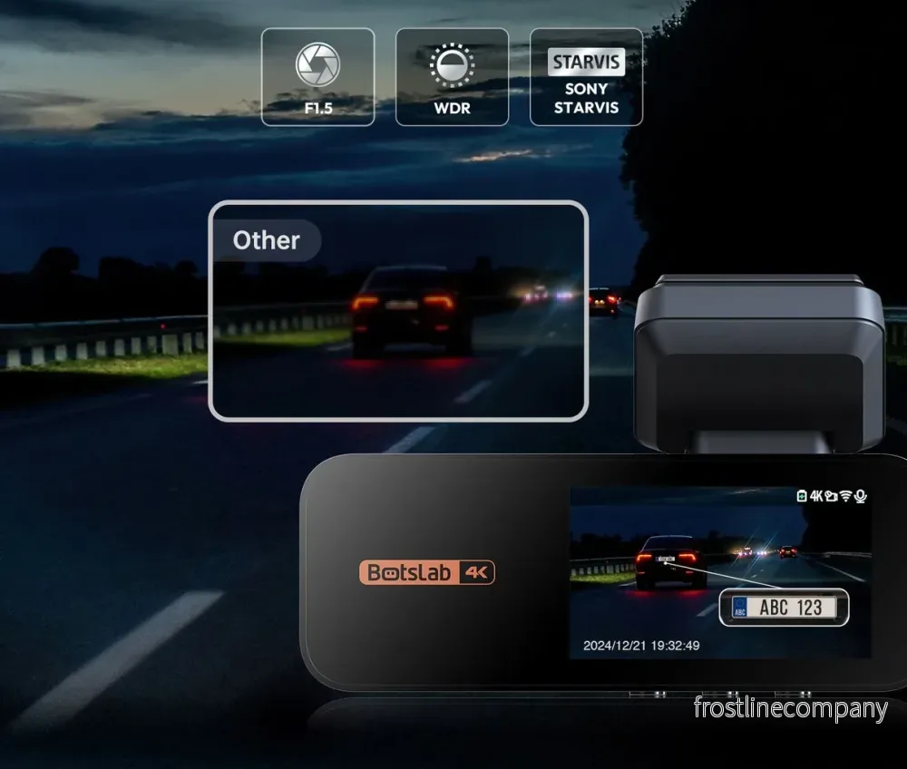 Botslab G980H Pro 2CH 4K Wifi GPS 64gb dashcam - Bild 3