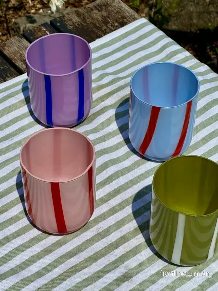Maegen Glas randigt flera färger Maegen Glas randigt flera färger