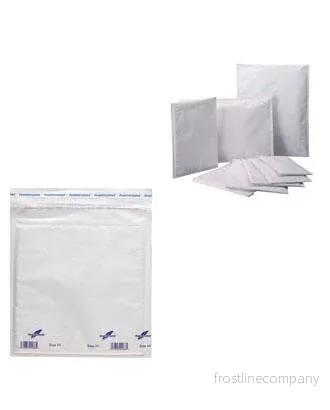 Försändelsekuvert med bubbelplast, vita, förpackning om 100 st., 15 x 21 cm.