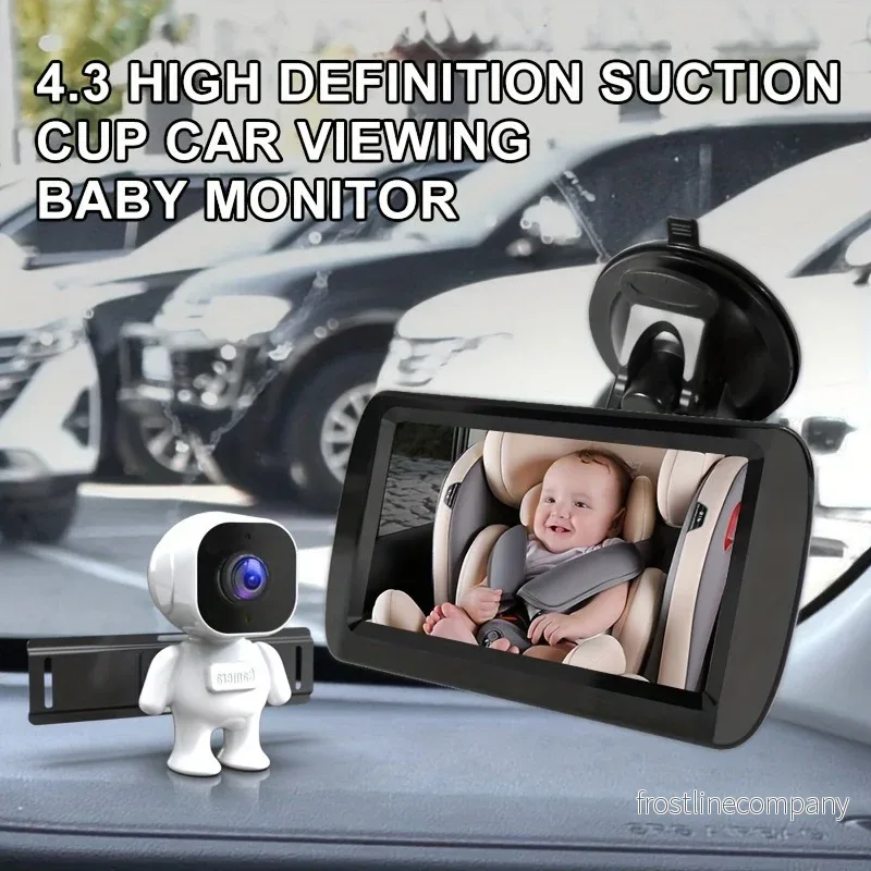 Babymonitor för Bil med 4,3 Tum Hopfällbar Skärm - Nattseende Kamera för Baksätet - Bild 3