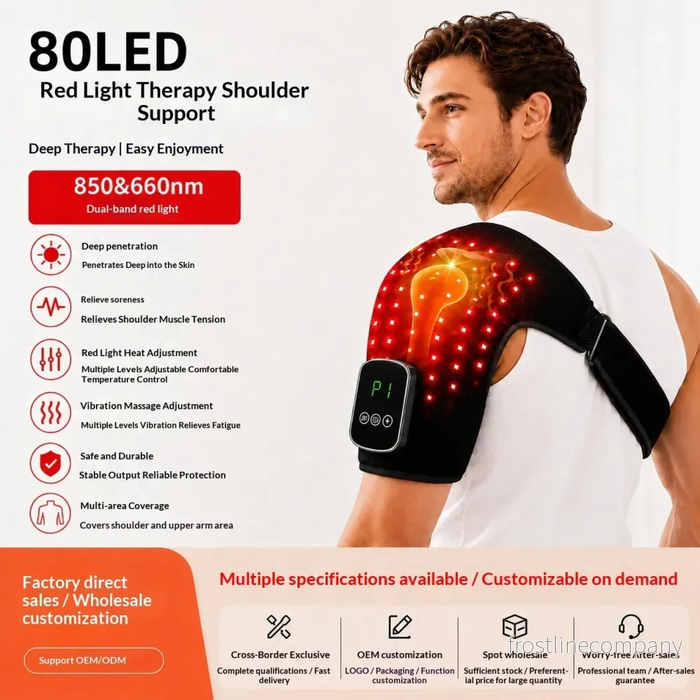 Trådlös Värme-Massager för Axel med Rödljus - Axelstöd med Vibration och Värme - Bild 3